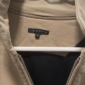 Theory Beige Zip-Up Hoodie